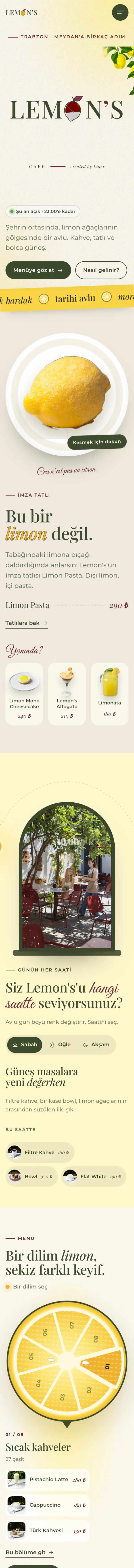 Lemon's Coffee — Mobile